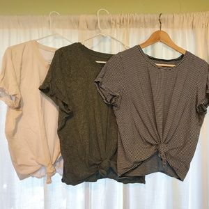 Madewell Front Tie Tee in 3 colors